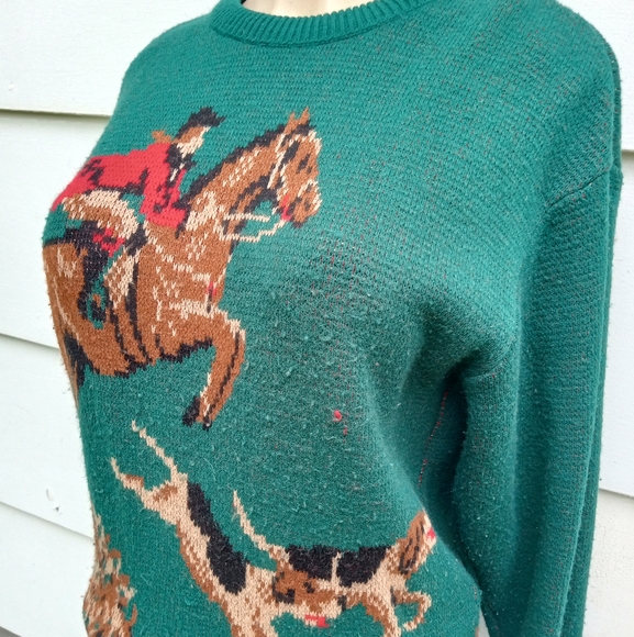 Vintage Sweaters - Vintage Equestrian Sweater